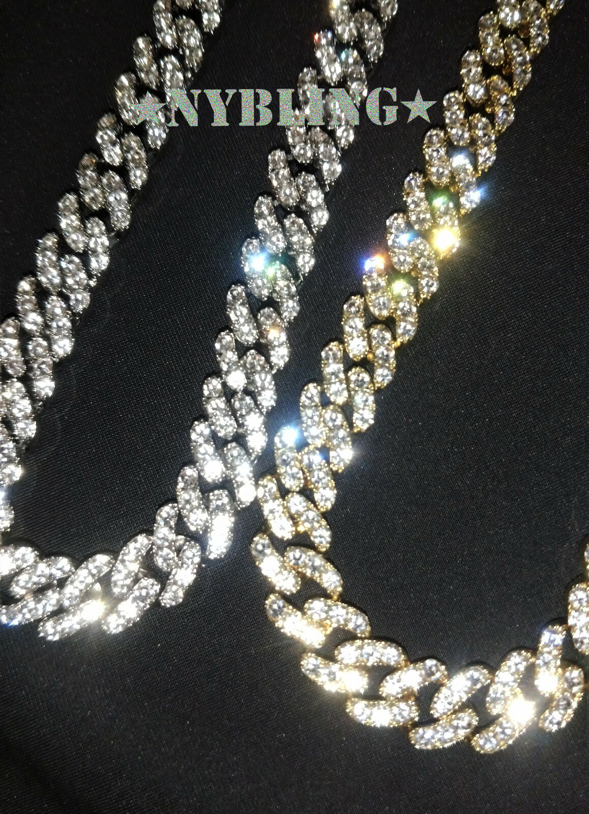 ICY Miami Cuban Chain Necklace or Bracelet Mens Gold Plated CZ Hip Hop Jewelry