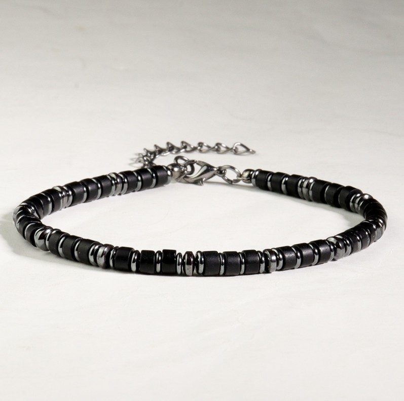 High Quality Black Tourmaline Hematite Crystal Bracelet Men Career Success Gift