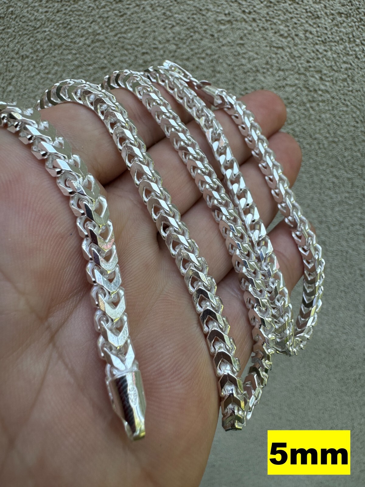 Real Solid 925 Sterling Silver Franco Chain 2-5mm Box Necklace Men Ladies 18-30″