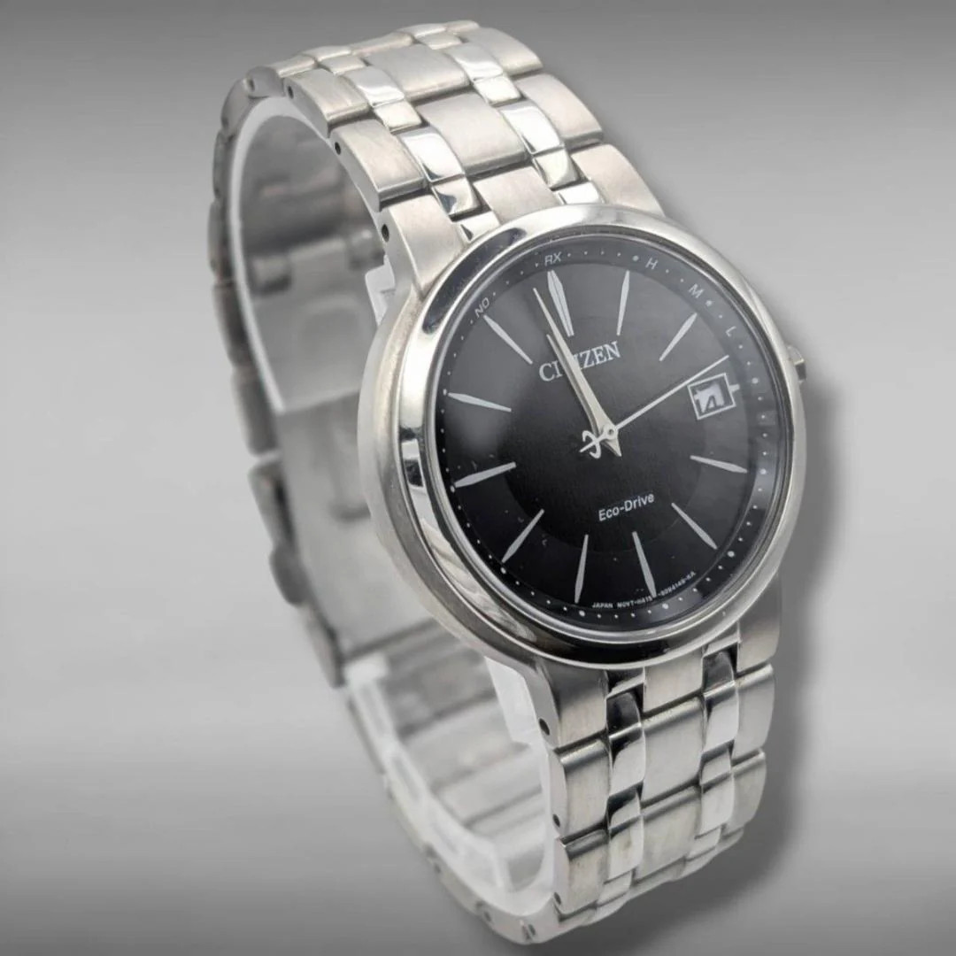 CITIZEN H415-S063311 Eco-Drive Titanium Black Dial Date Slim 1.43 inches Mens