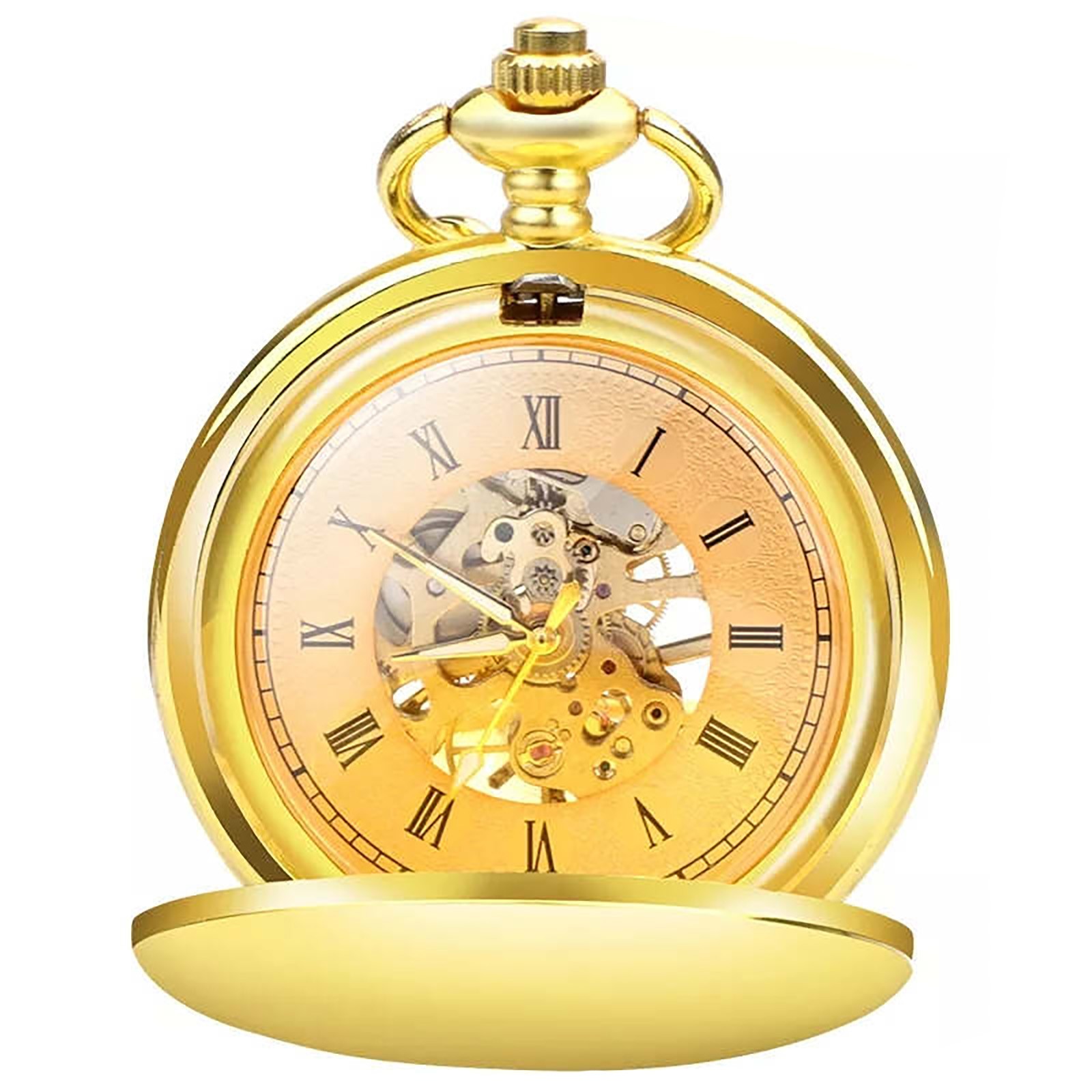 0.7in Dial Thickness Men’s Mechanical Vintage Pocket Watch Ideal Gift Kit
