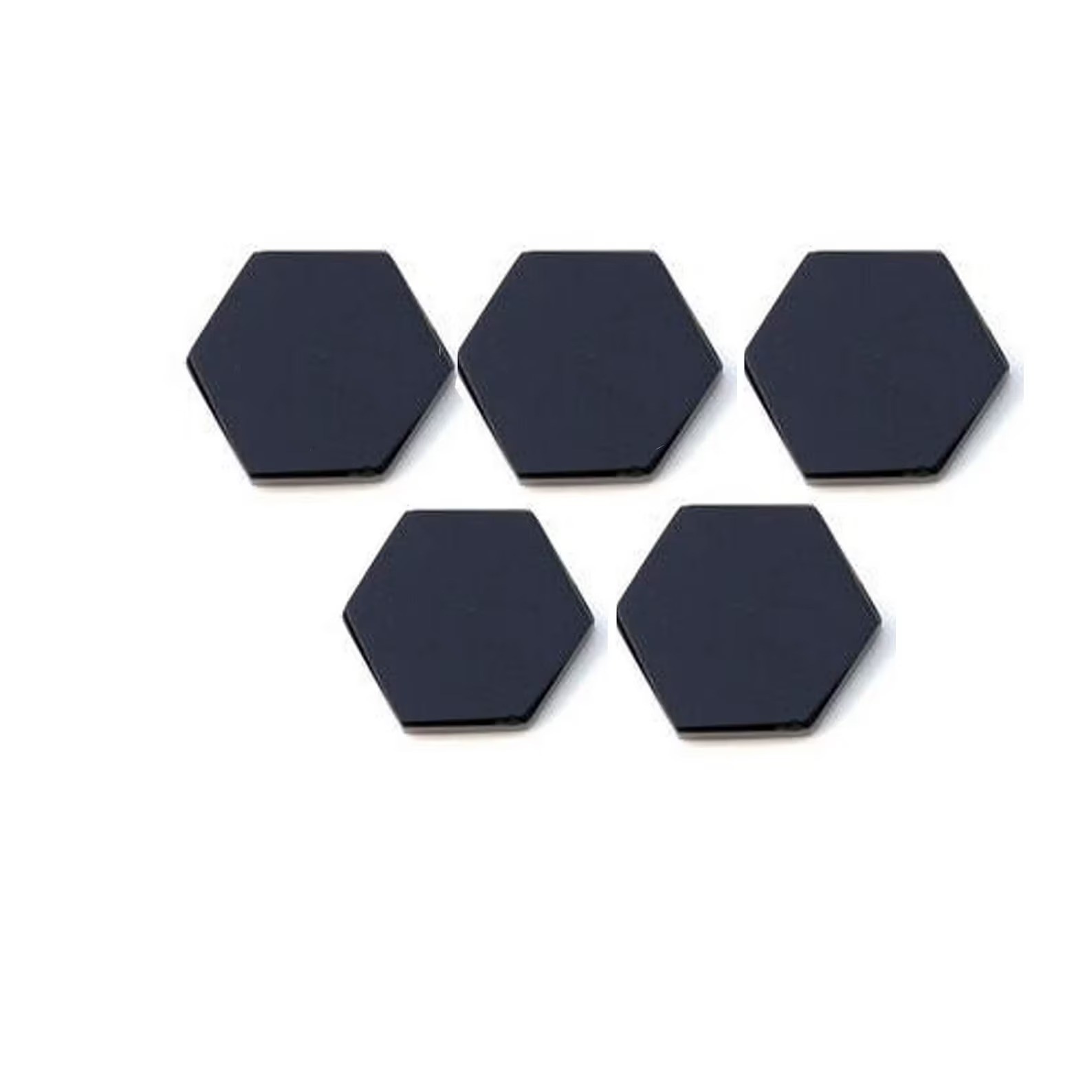Natural Black Onyx Hexagon Bothside Flatback 10mm To 25mm Loose Gemstone
