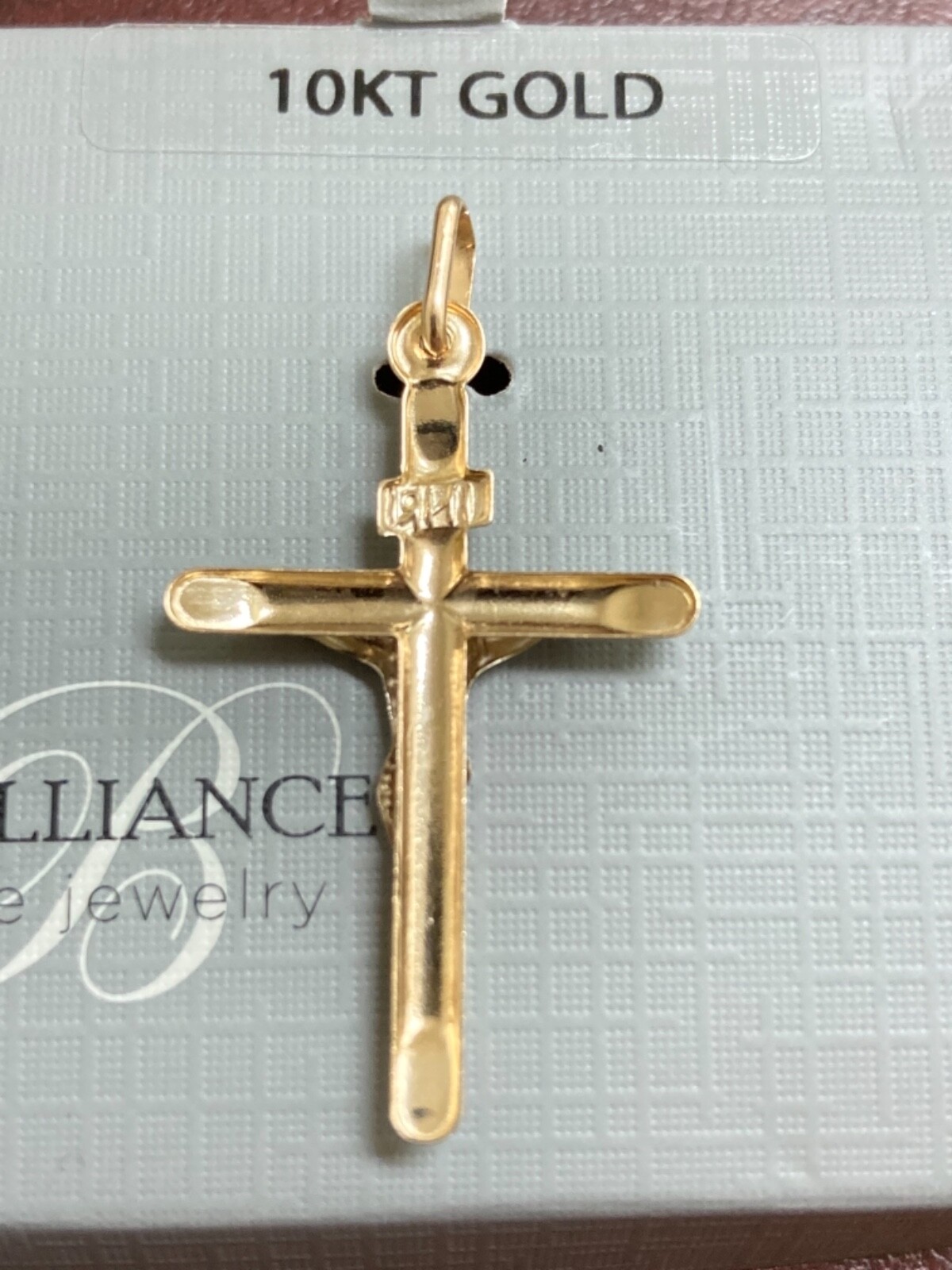10K Yellow White Gold Solid INRI Crucifix Jesus Cross Pendant BRAND NEW USA