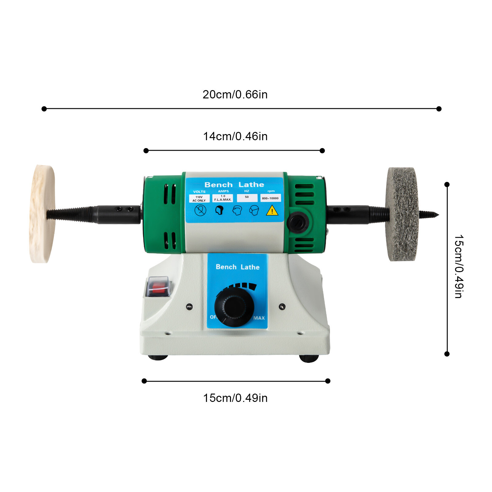 Variable Speed Bench Grinder Jewelry Polisher Polishing Machine Craft Buffing