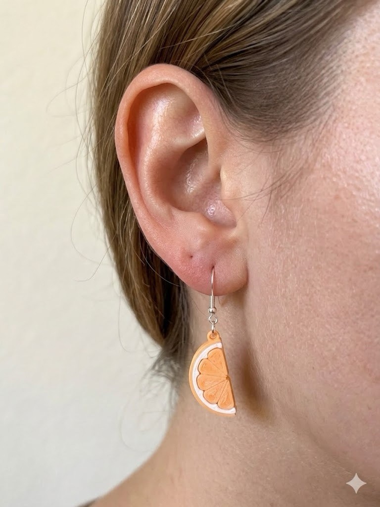 🍊Orange Slice Dangle Earrings Small Fruit Jewelry Cute & Unique Fresh Sqeeze🍊