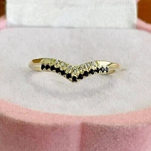 2Ct Round Cut Real Moissanite Anniversary Ring 14k Yellow Gold Plated