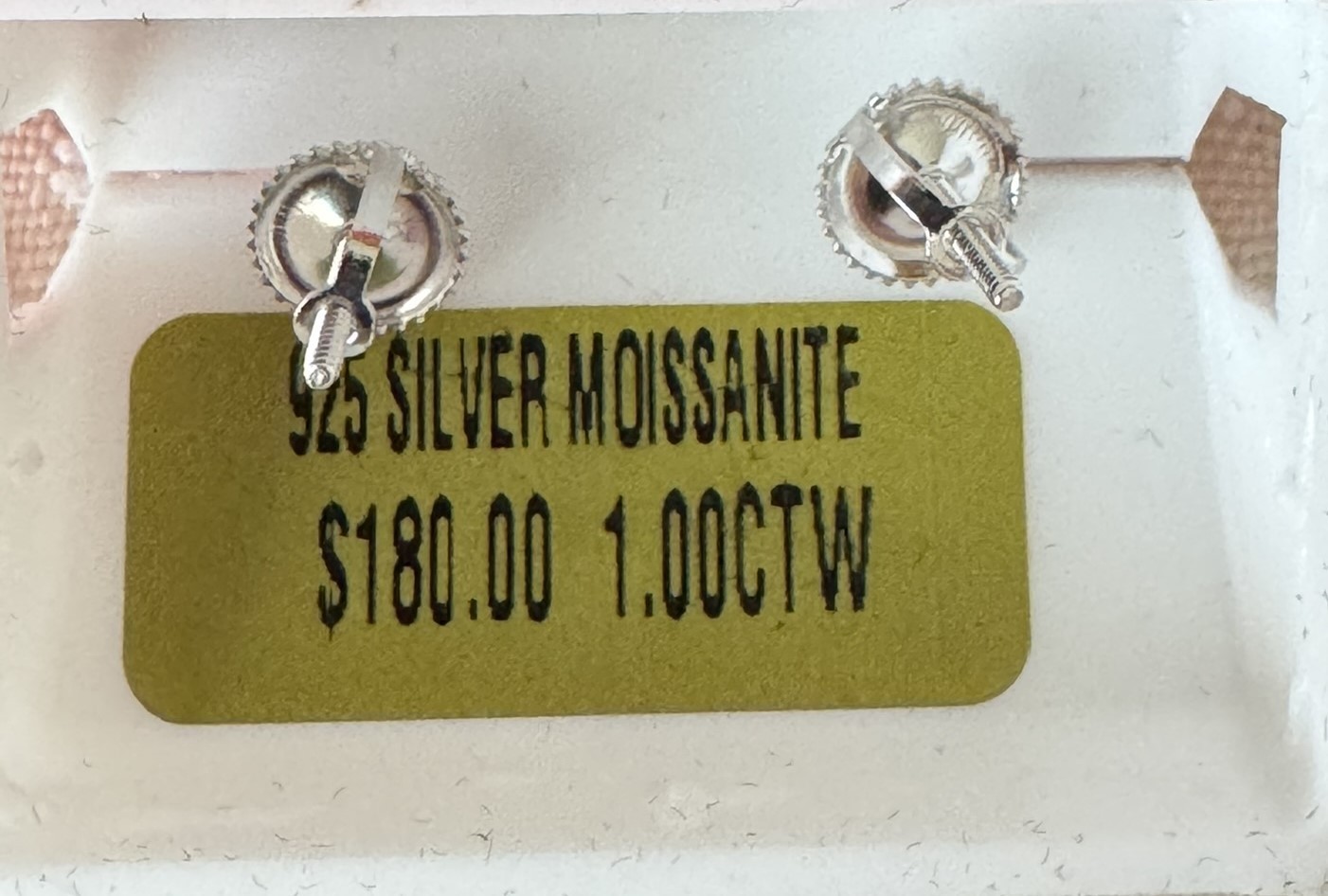 925 Sterling Silver 1.00 CTW Moissanite 4.5 mm Screw Back Stud Earrings