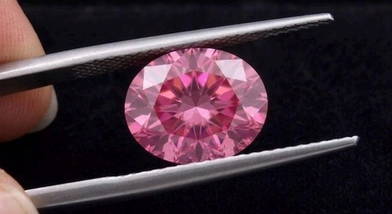AAA 2 Ct Fancy Pink Color Oval Cut VVS1 Diamond premium Quality Gemston7x9 mm