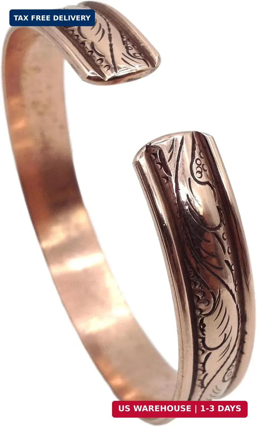 Healing Lama™ 100% Pure Copper Hand Carved Tibetan Healing Bracelet. Unisex, Han