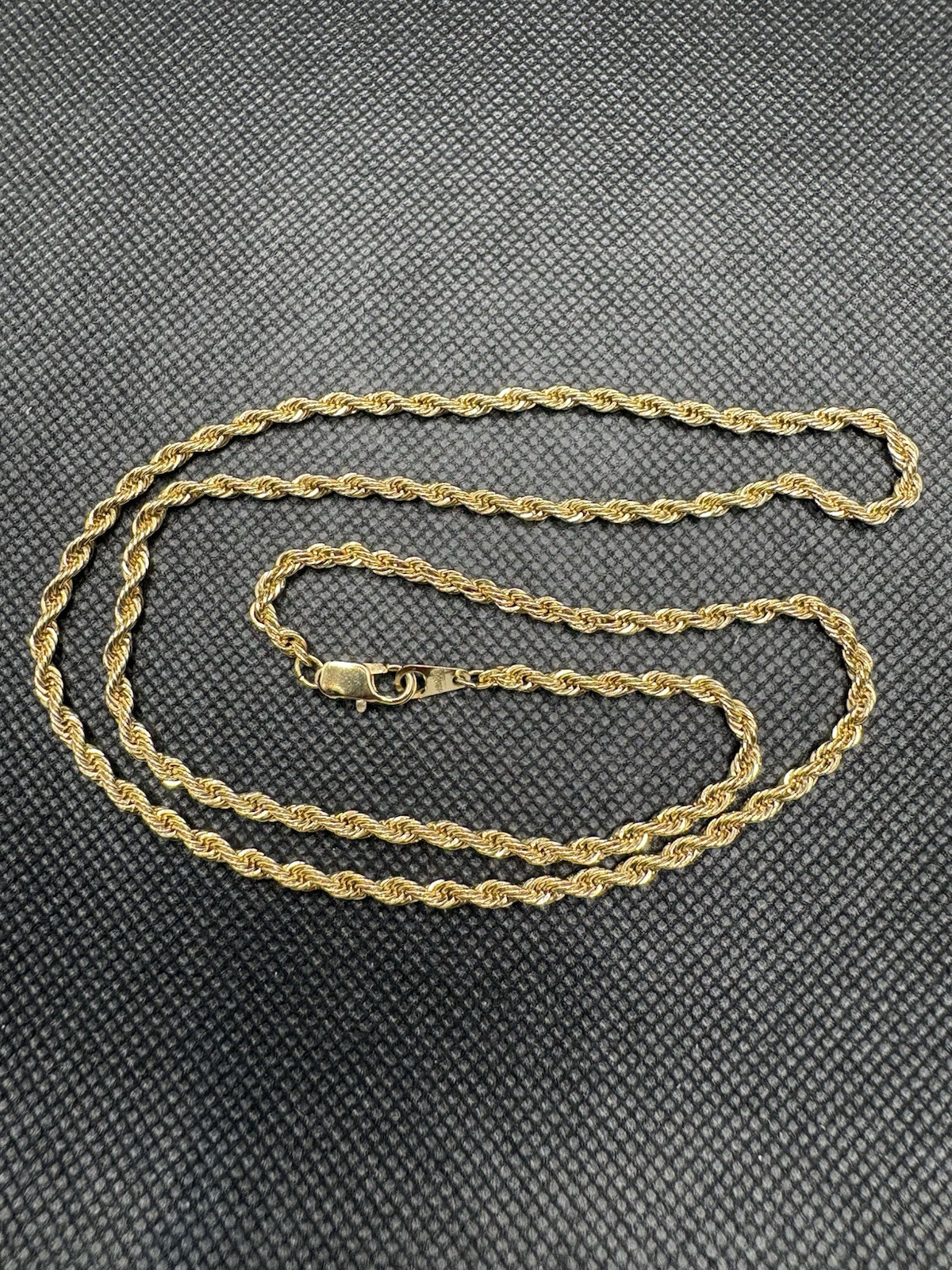 Vintage Stamped 14K GP Yellow Gold Plated Rope Necklace/Chain 24” 3mm 12.9g