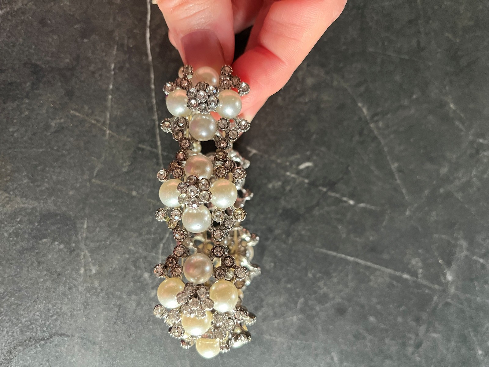 Costume Jewelery Bracelet with Pearls & Diamonds, Special Occasion, Wedding Wear