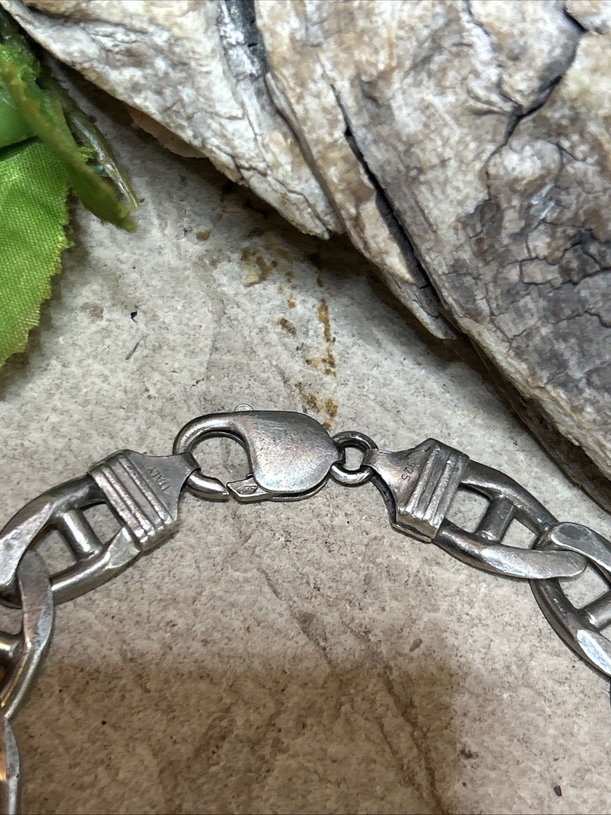 41. Vintage Sterling 925 Mariner Link Chain Bracelet 8 1/2″. 36.3g. Italy Unx