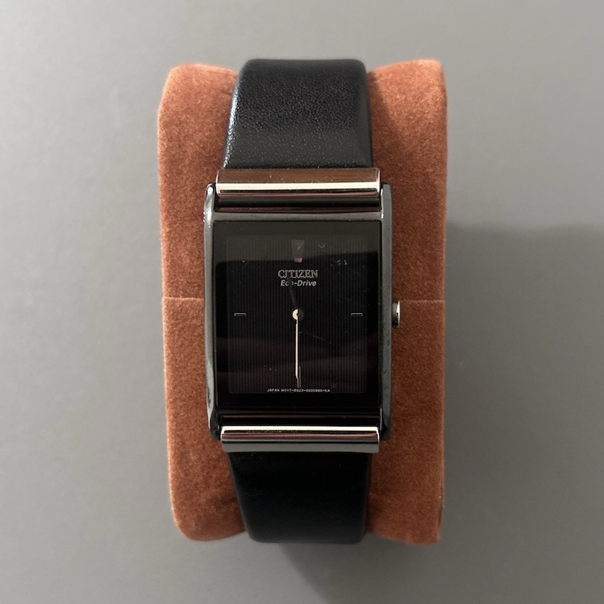 Citizen Eco-Drive Rectangle Men’s Watch Black Dial 26mm