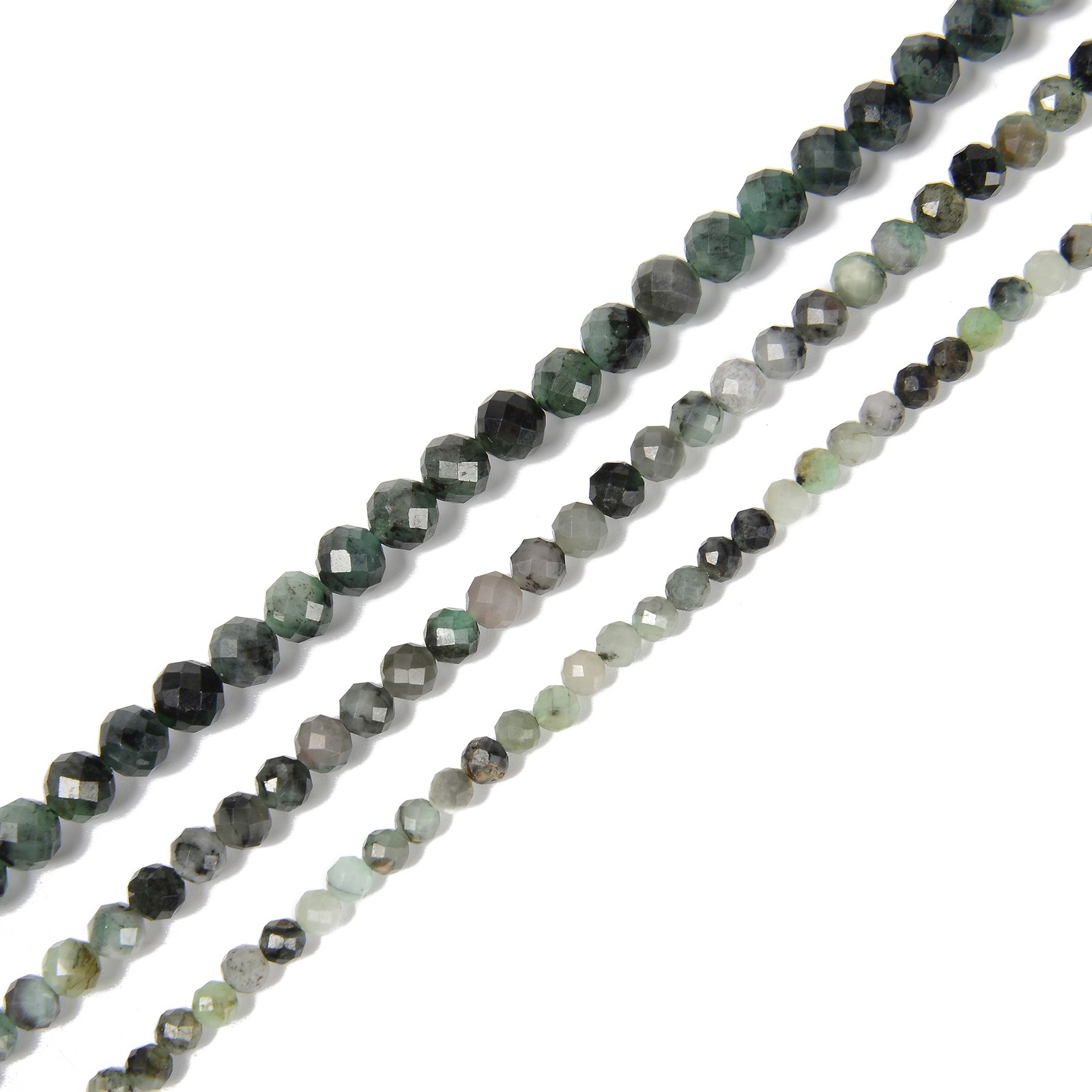 Natural Emerald Faceted Round Beads Size 2mm 3mm 4mm 6mm 15.5″ strand