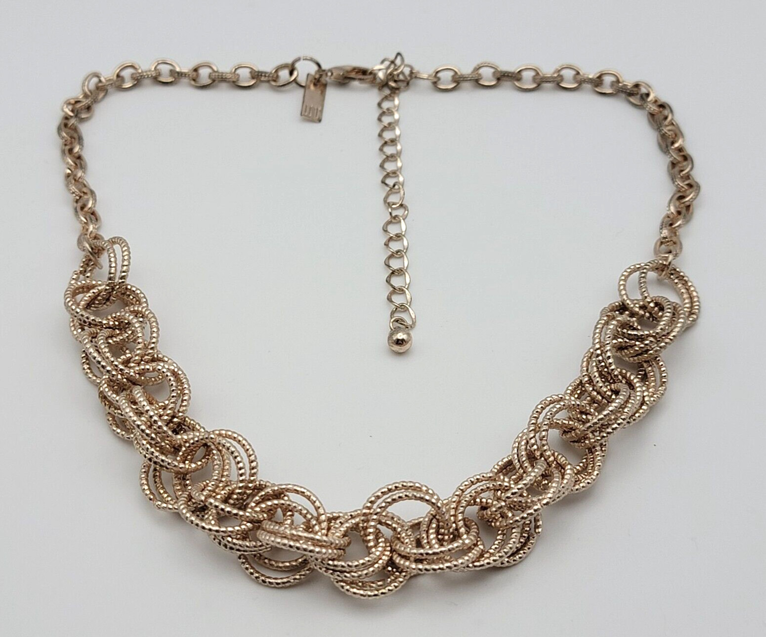 INC Gold-Tone Brilliant Cut Double Circle Link Necklace 22.5 in Adjustable