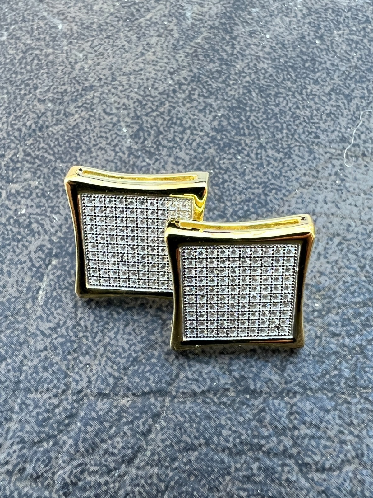 Moissanite Square Kite Earrings Passes Tester 4mm-18mm 14k Gold Plated Over 925
