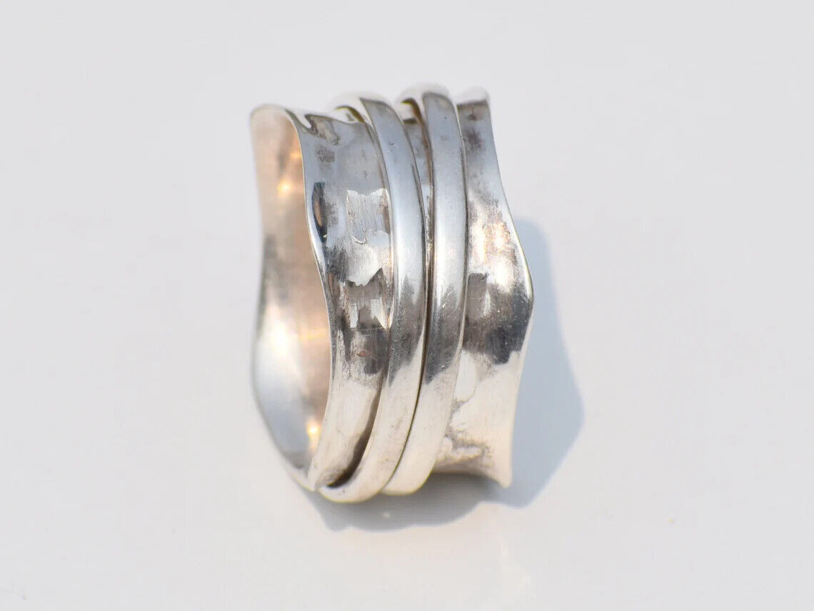 Solid 925 Sterling Silver Spinner Band Ring Statement Handmade Ring All Size