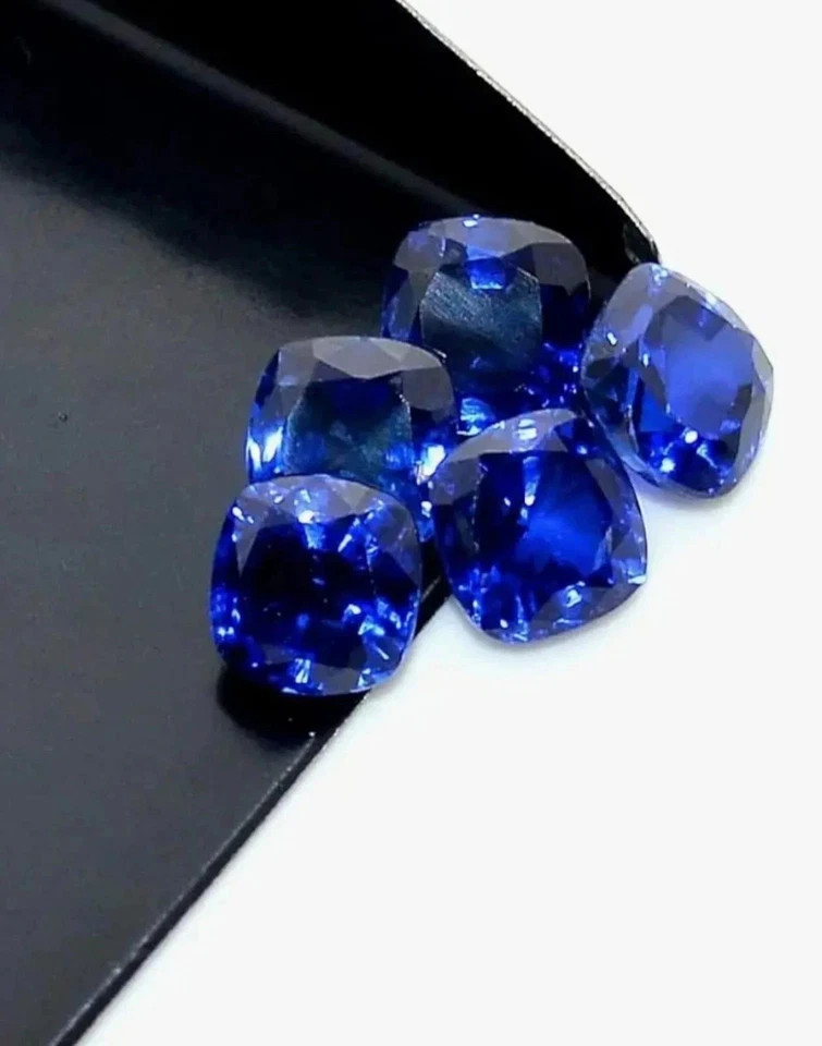 Natural Blue Sapphire Cushion Cut 50 Ct GIE Certified Loose Gemstone Lot 5 Pcs