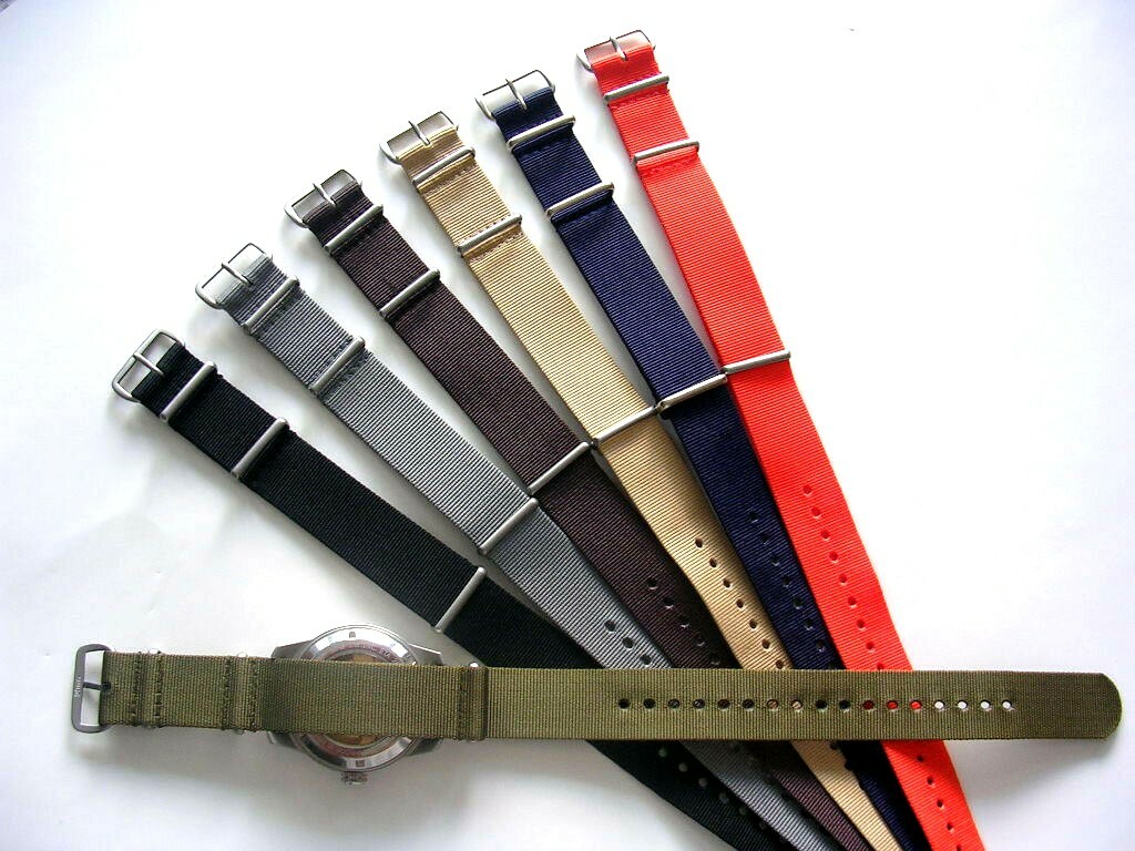 18mm NATO G10 Premium nylon watch band strap RAF Stitch Bond IW SUISSE 20 22 24