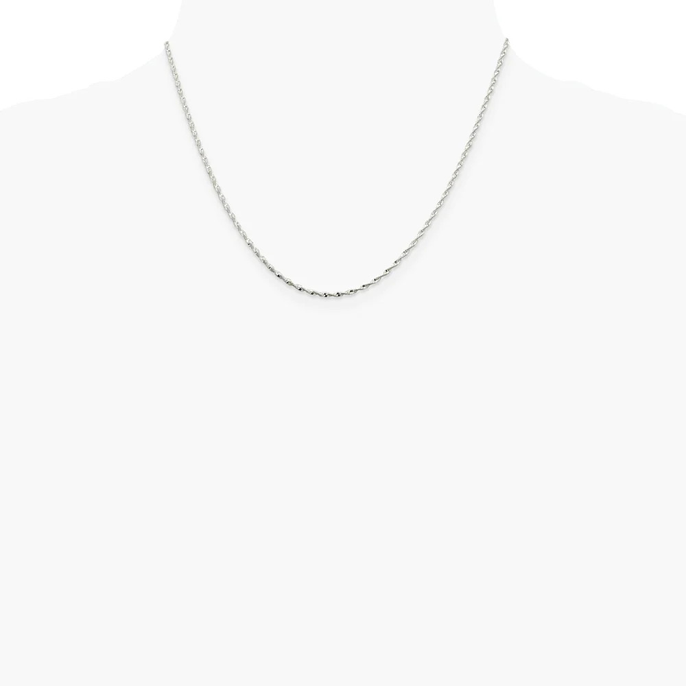 Sterling Silver 1.65mm Twisted Herringbone Chain Necklace 16″-24″