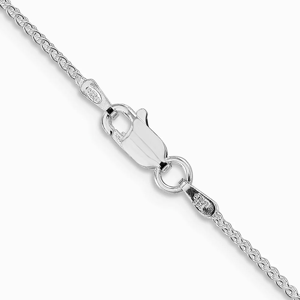 Sterling Silver Rhodium-Plated 1.25mm Round Spiga Chain Necklace 14″-30″