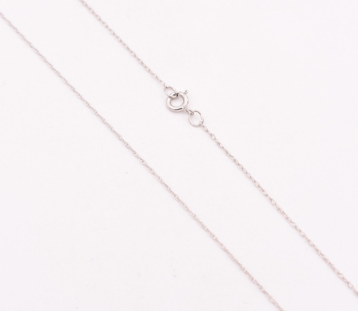 0.6mm Open Dainty Twisted Rope Chain Necklace Real Solid 14K White Gold 16″ 18″
