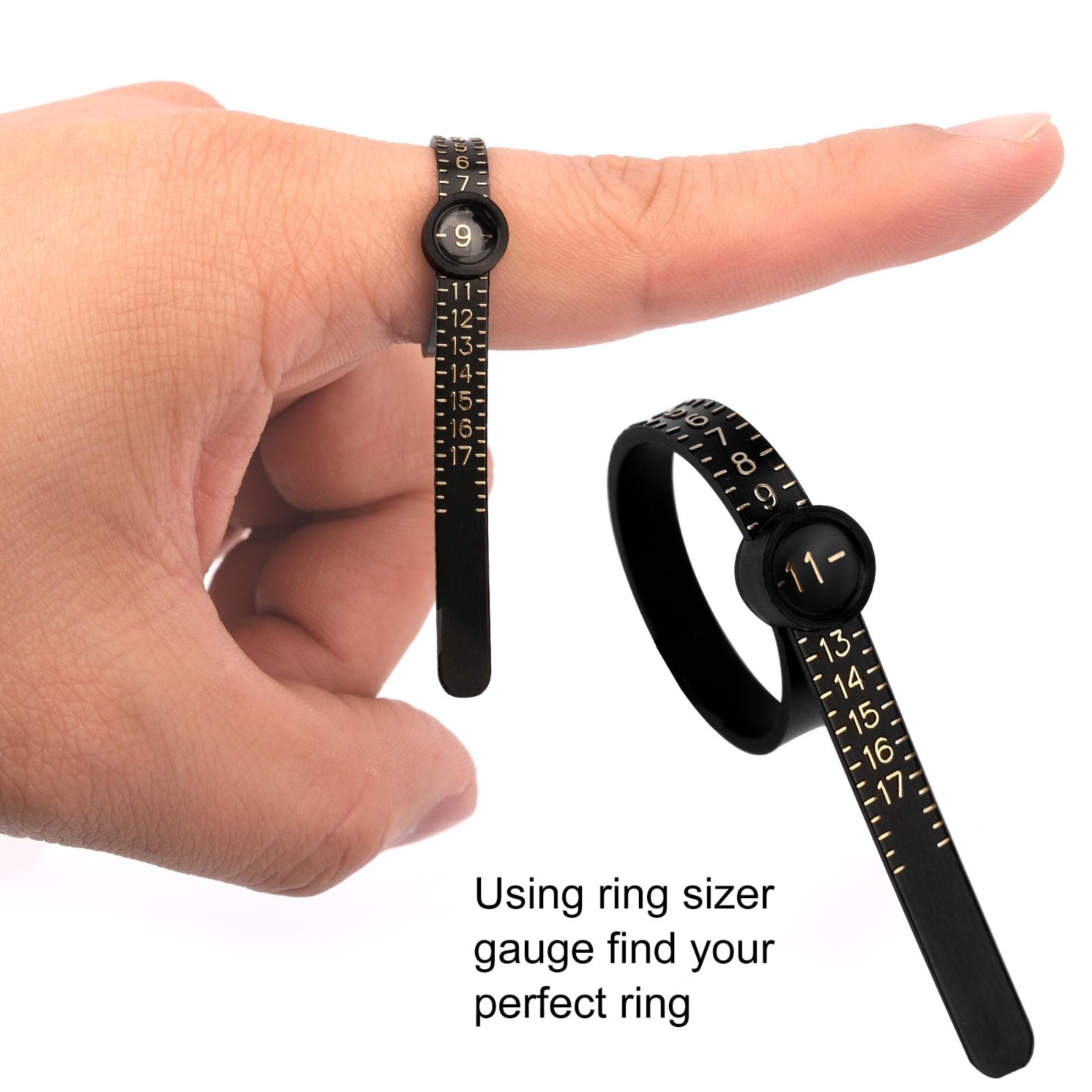 10 Pcs Ring Sizer Set – Gauge, Mandrel, Adjuster, Polishing Cloth & Size Tape
