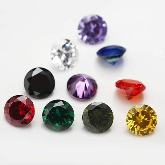 Round Cut 5A Cubic Zirconia Stone Mix 15 Colors Loose CZ Stones Synthetic Gems