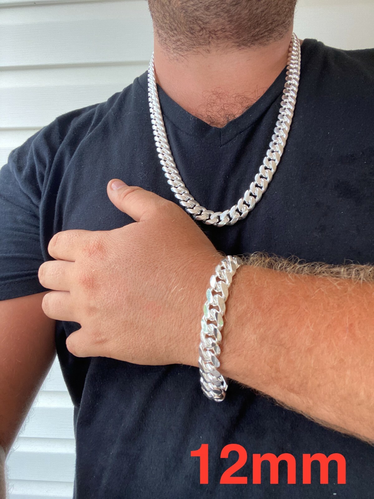 Real Solid 925 Sterling Silver Miami Cuban Chain Or Bracelet 5-14mm Box Clasp