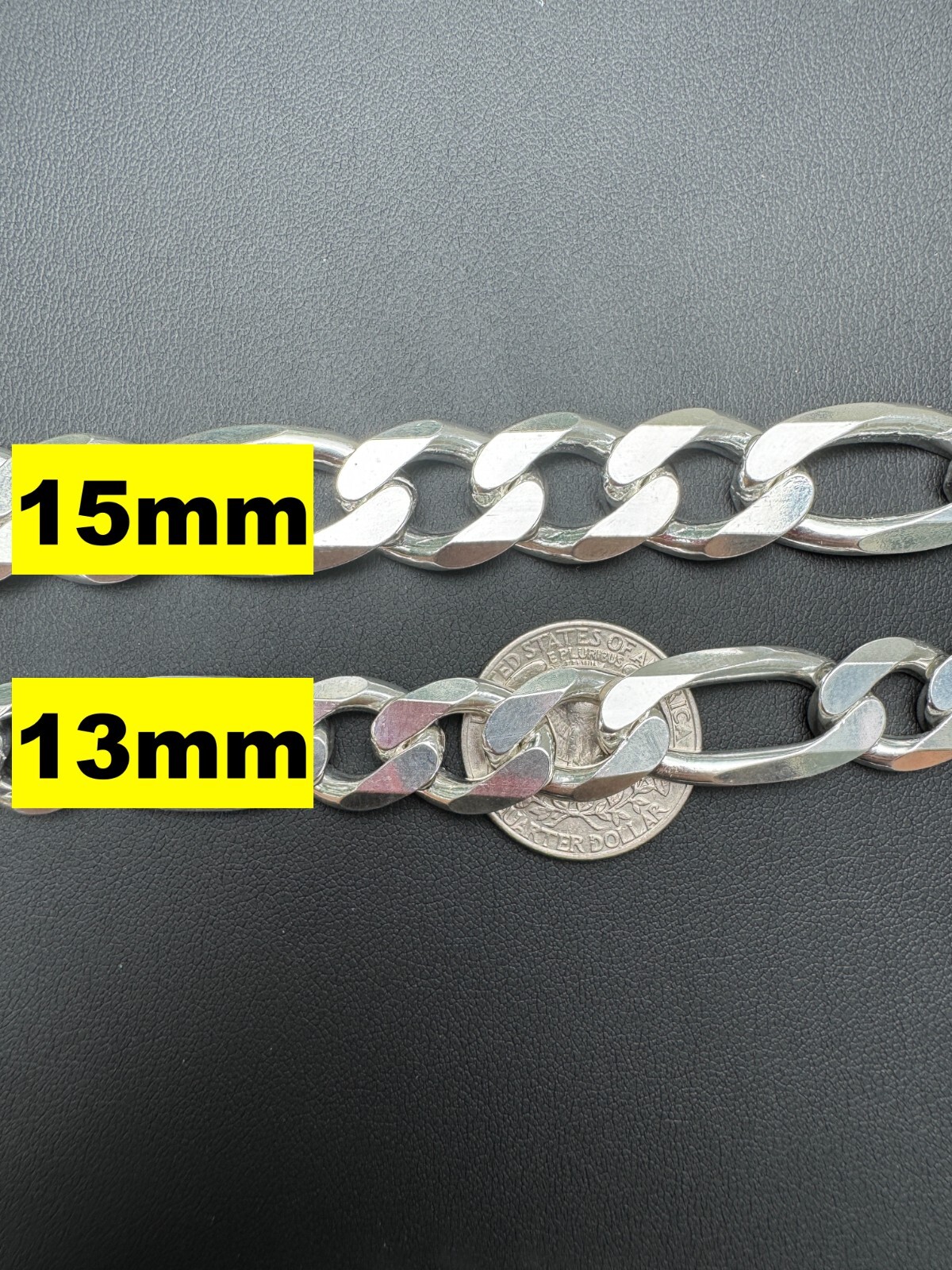 Figaro Link Chain Or Bracelet (2.5-10mm) Solid 925 Sterling Silver UNPLATED