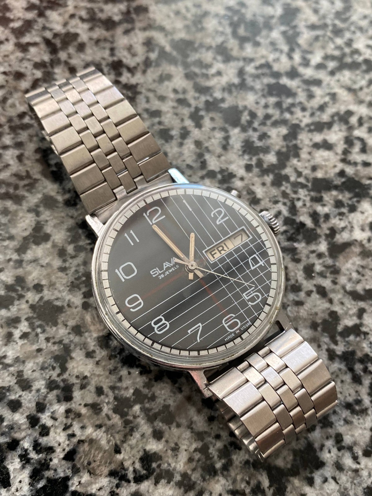 Vintage Slava Watch Soviet mechanical Original Wristwach 26 jewels Rare