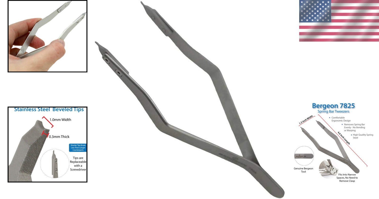 Swiss Spring Bar Insertion Tweezer