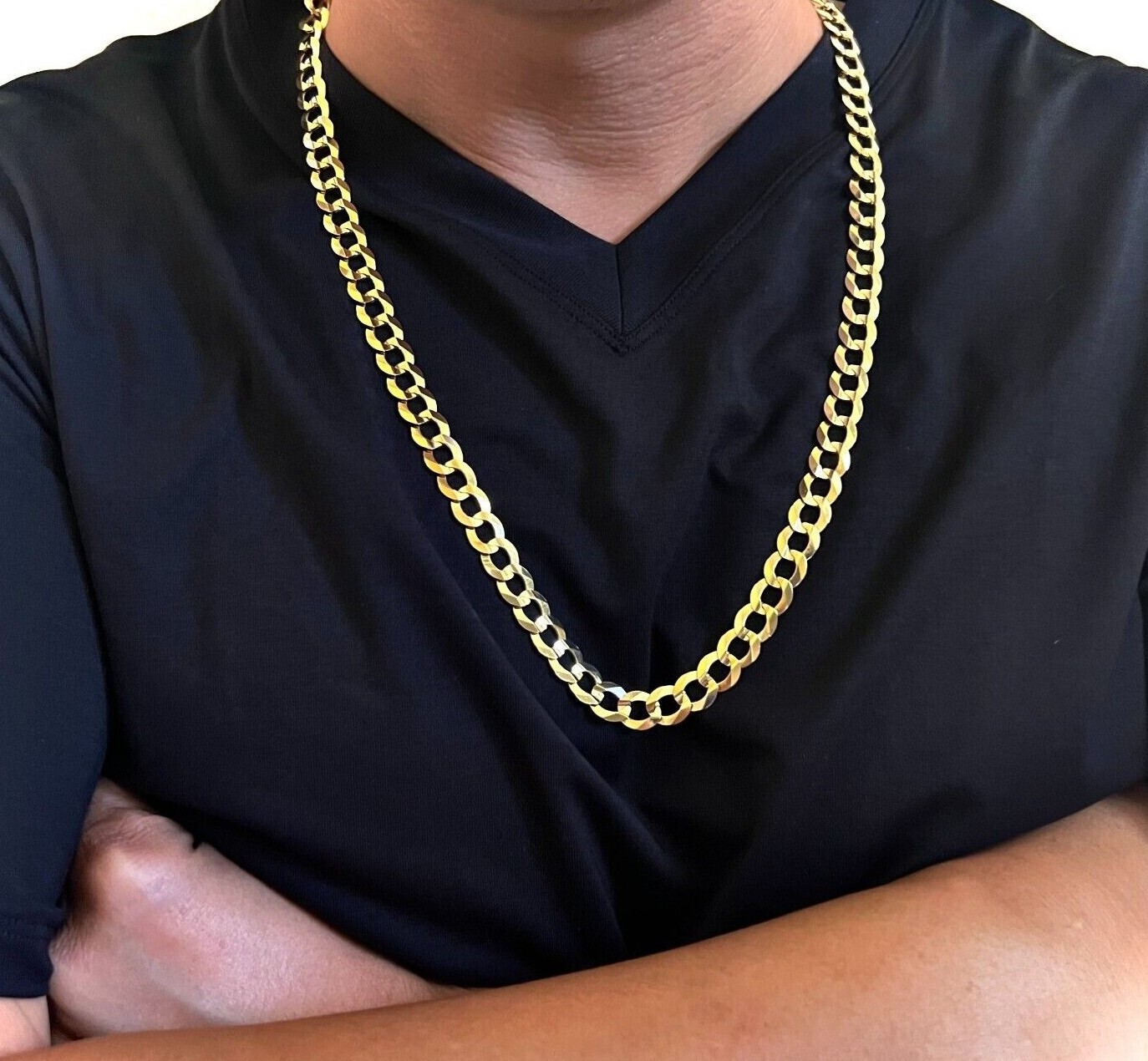 10K Yellow Gold Solid Cuban Link Chain Curb Necklace Bracelet 1.8mm-10mm 7″~30″