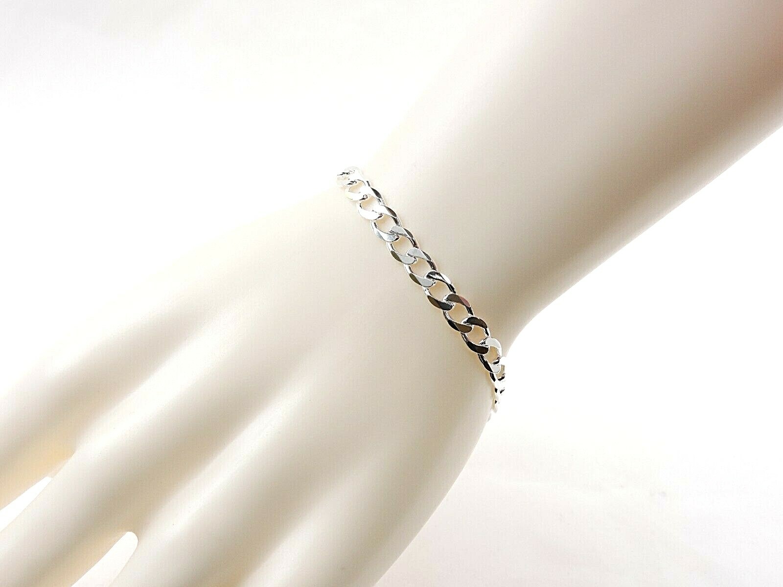 Sterling Silver 6 mm Curb Bracelet 7″ – 9″ – Free Gift Packaging