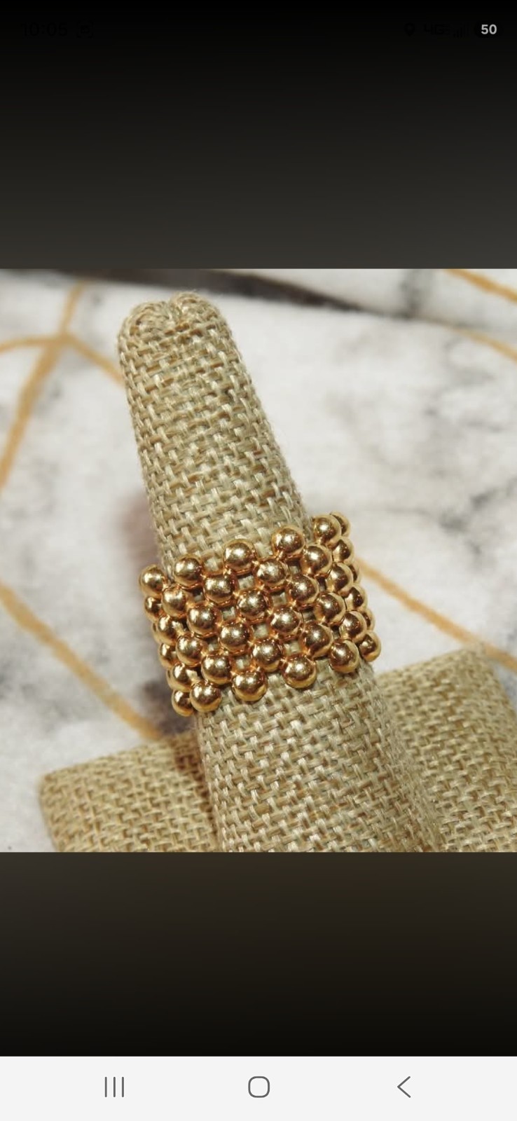 Size 8 LAGOS WIDE CAVIAR 18K Yellow Gold Dotted Band Ring Pre-owned