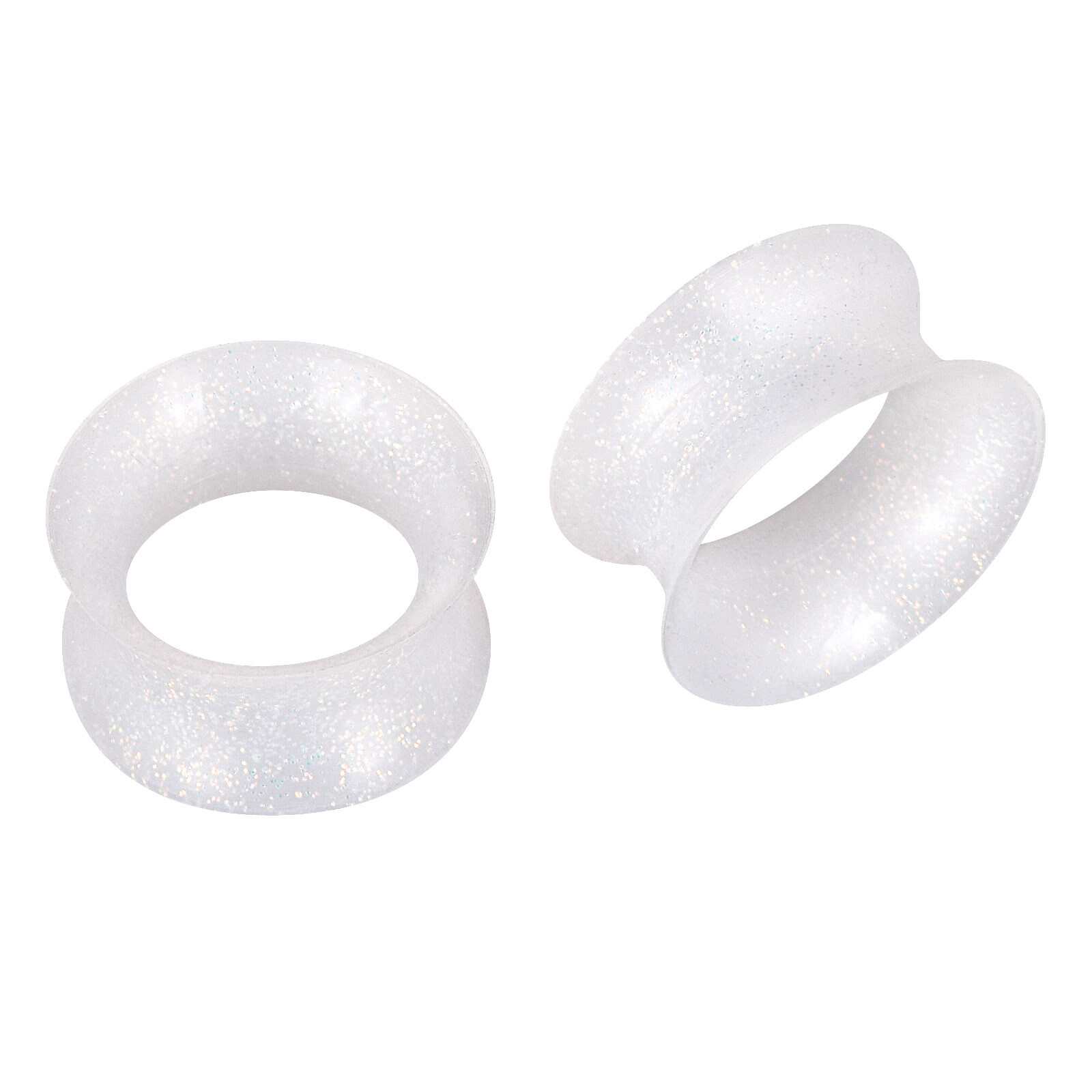 20Pcs Thin Silicone Ear Gauges Plugs Flexible Flesh Tunnels Gold Glitter 2g-3/4″