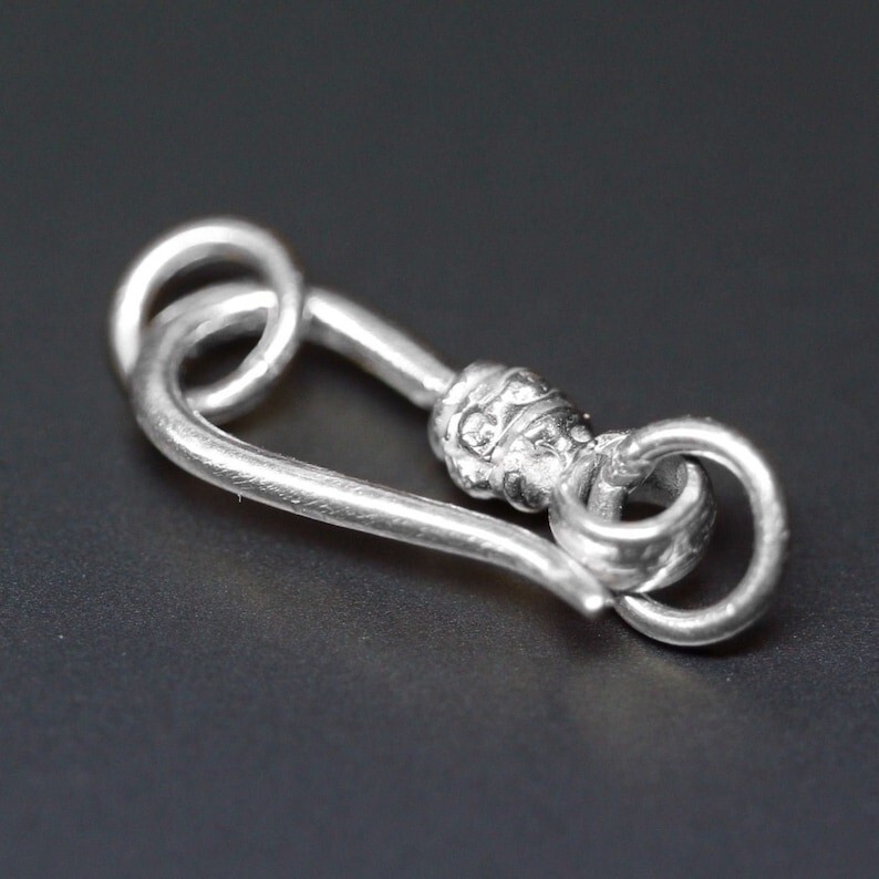 Tribal Hook 18k Solid Gold Clasp Handmade Old Fashioned 11mm x 5mm