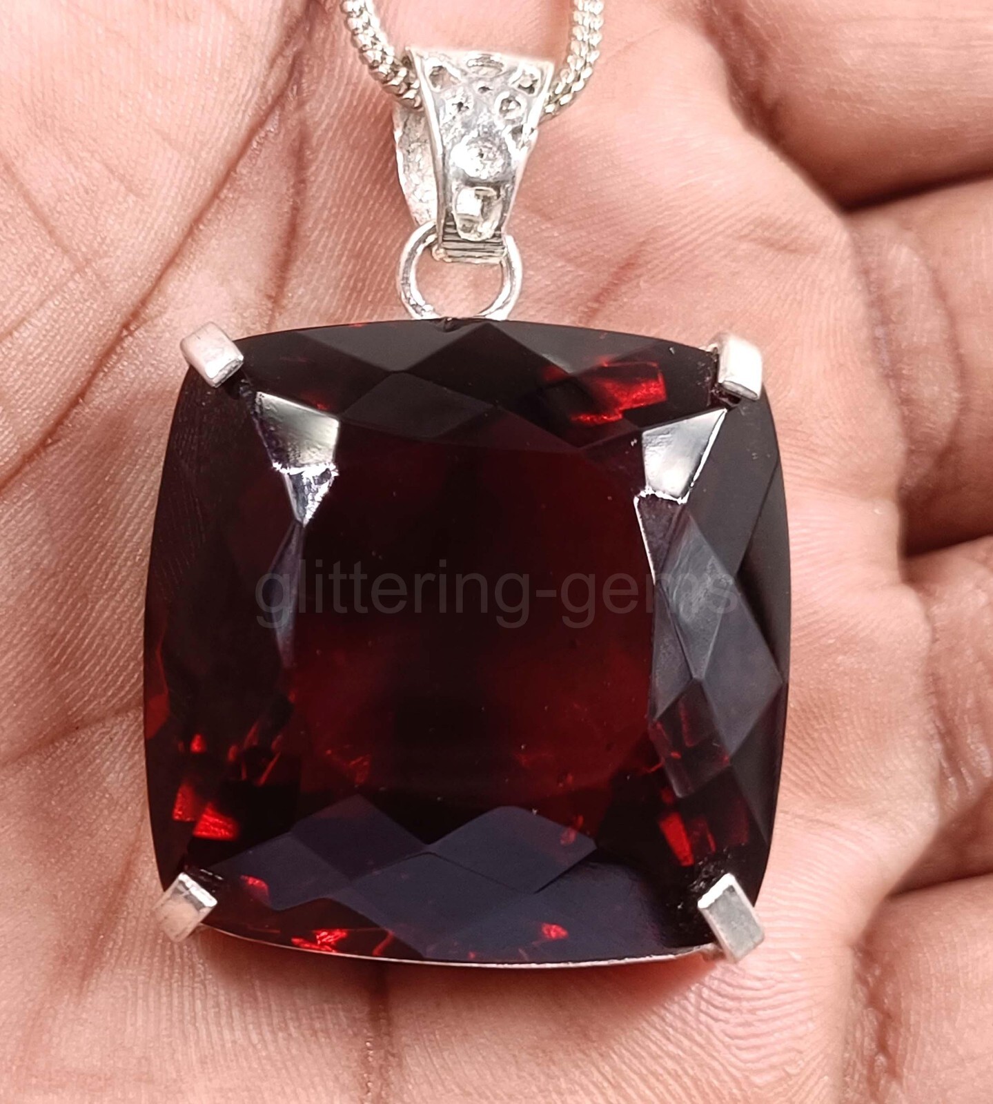 128.80 Ct Natural Red Ruby Pendant Cushion Cut IGL Certified Loose Gemstone 5MST