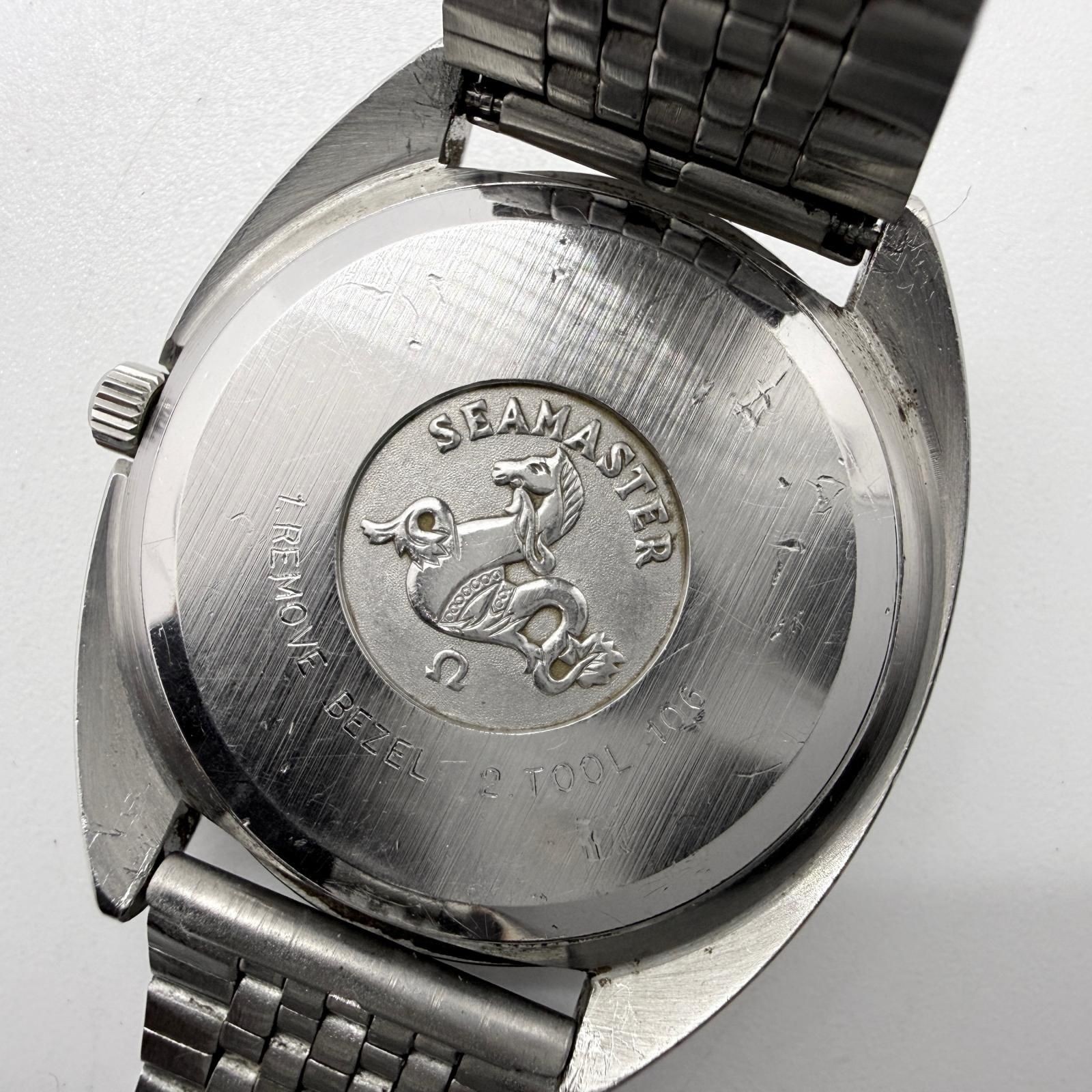 Junk working OMEGA Watch Seamaster Grey Silver Quartz 38.4mm Auth Rare Men’s #30