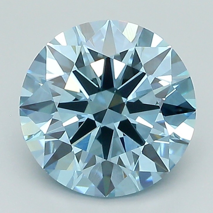 Lab Grown Round 2.27 Cts Fancy Vivid Blue VS1 IGI Certified CVD Diamond ROUND