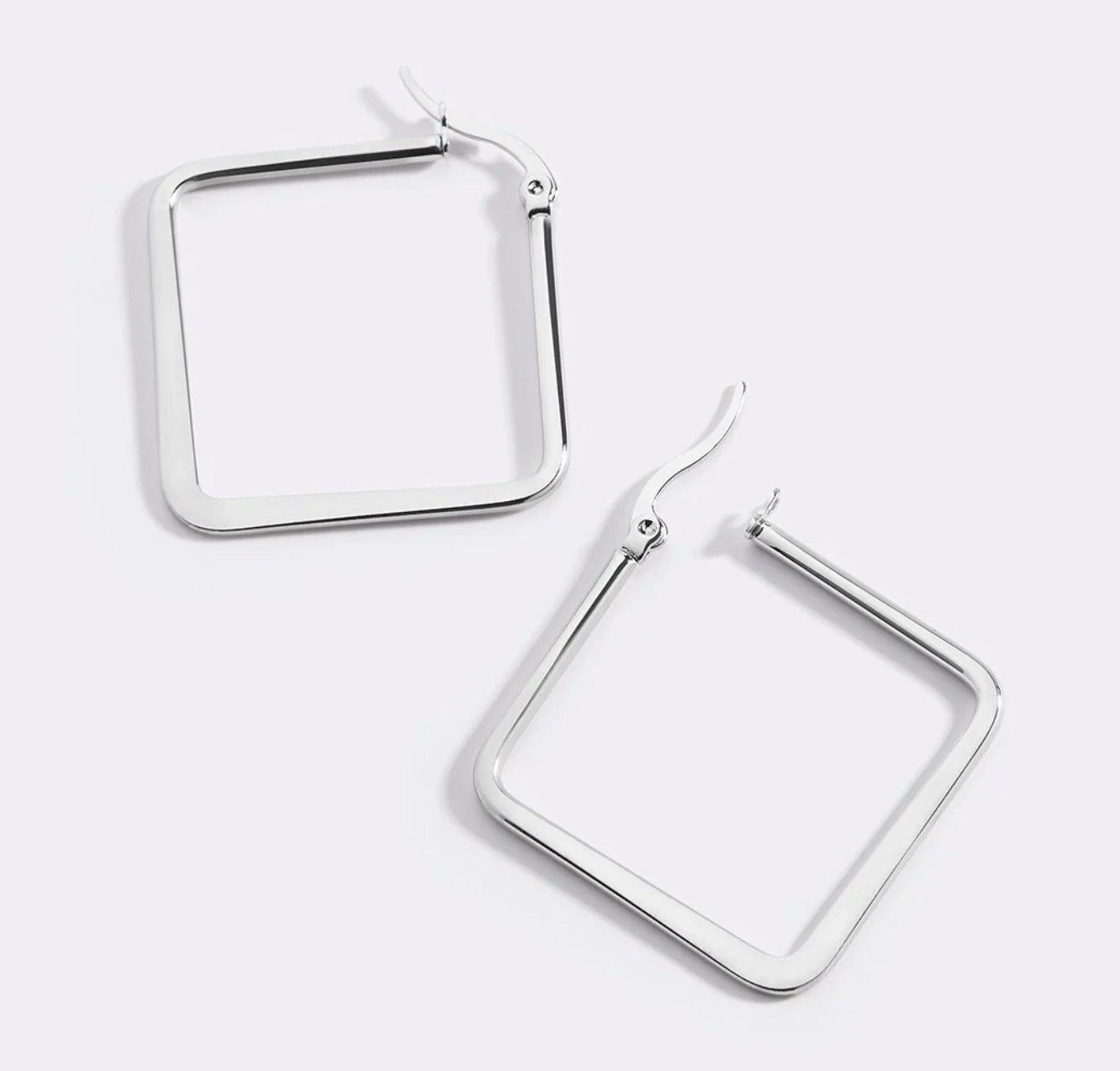 NEW Mint & Lilly Geometric Girl Boss Silver Earrings