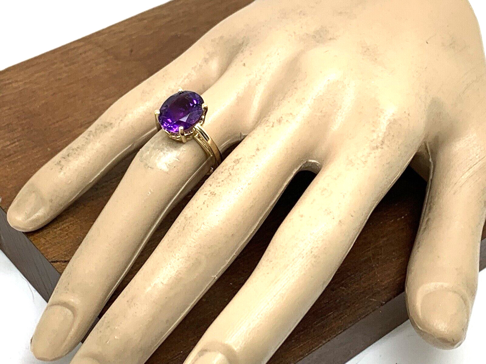 Purple Gemstone Cocktail Ring 14k Yellow Gold Women’s Estate Jewelry Size 6.25