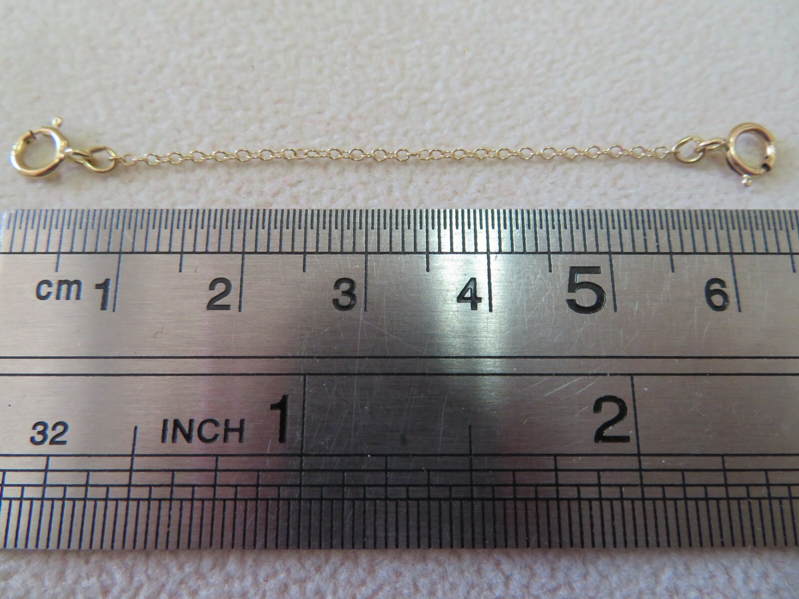 2 5/8″ 14K Solid Yellow Gold Safety Chain Extender 1.2 mm x 65 mm