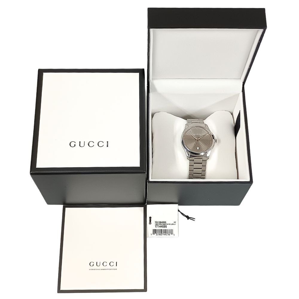 GUCCI 126.4 G-Timeless Quartz Brown Dial Stainless Steel Men’s Watch Swiss Made