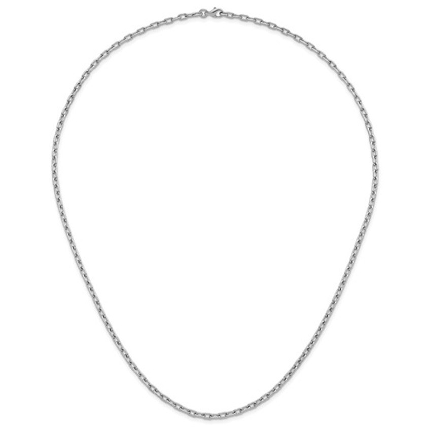 3.3mm Platinum PT950 Solid Fancy Link Cable Chain Necklace 18″ 20″ 24″ or 30″