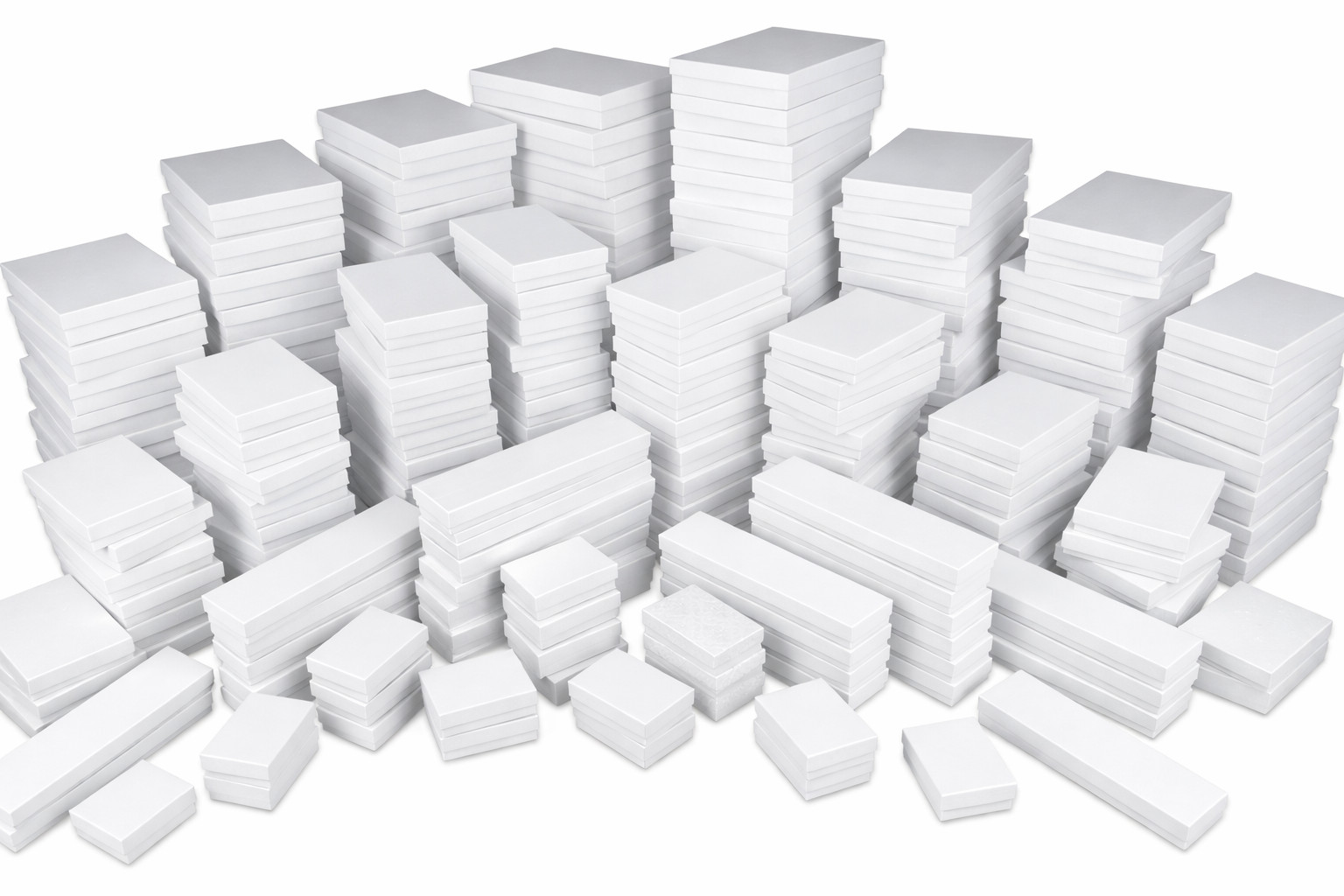 CuteBox Glossy White Cotton Filled Boxes for Jewelry, Retail, Merchandise,…