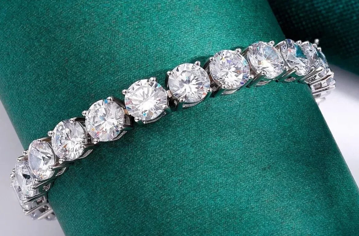 12Ct Round Cut Lab Created 5mm Diamond Tennis 7.5″Bracelet 14K White Gold Plated