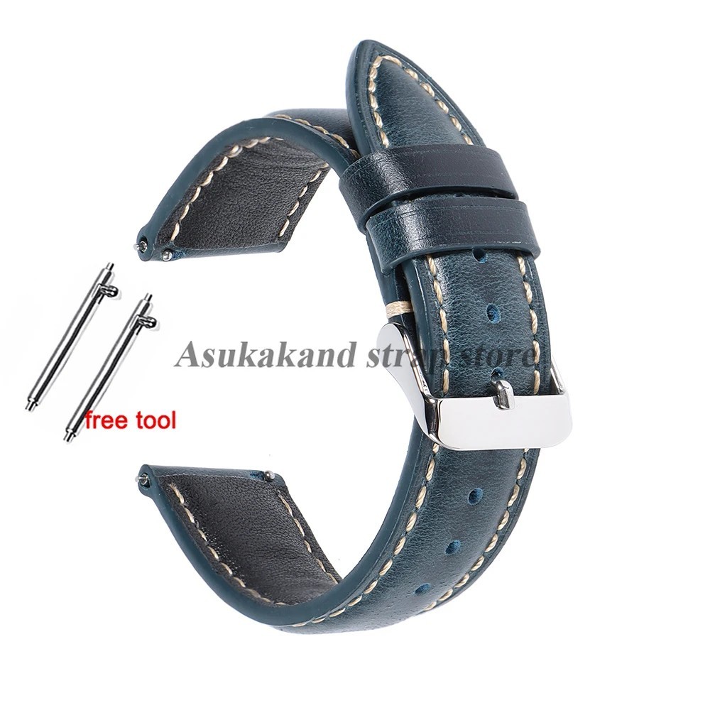 18mm 19mm 20mm 21mm 22mm Men’s Genuine Leather Watch Strap Band Quick Release
