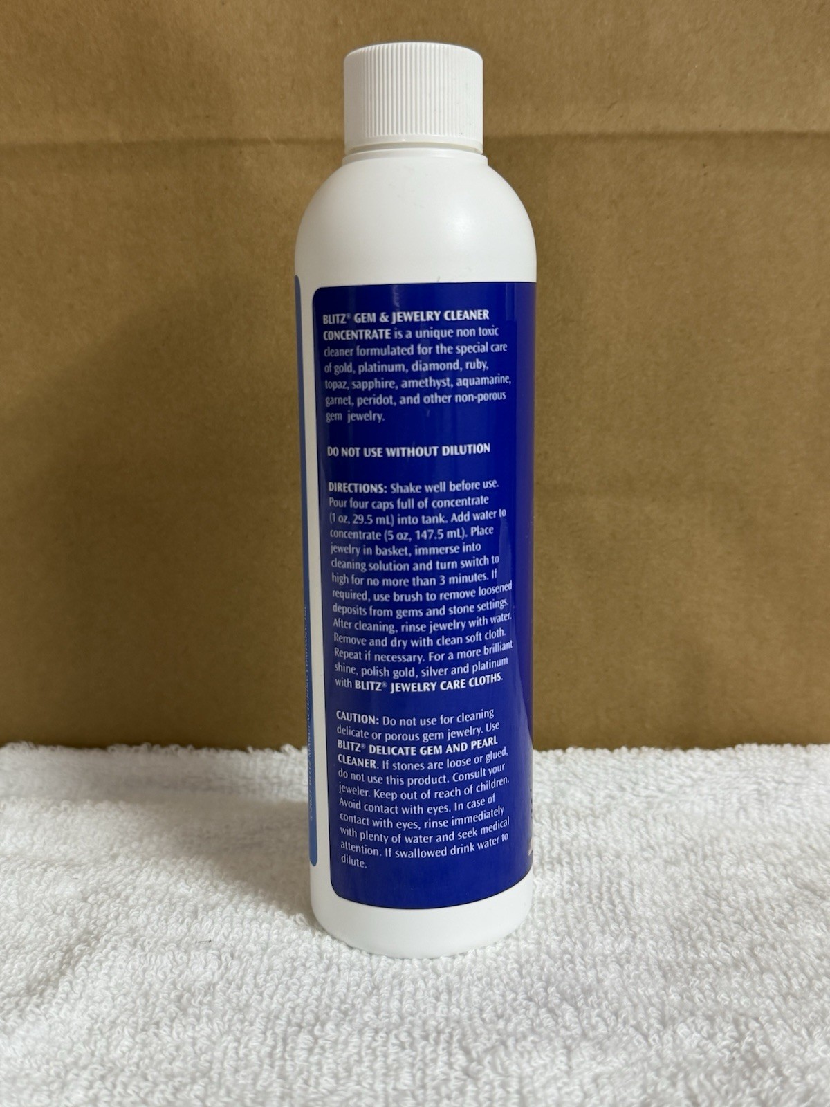 Blitz Gem & Jewelry Cleaner Concentrate 8 fl oz Non-Toxic for Gold & Diamond