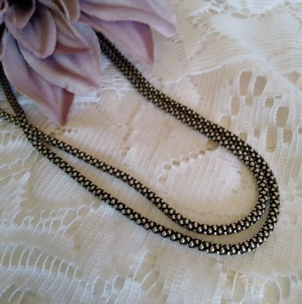 925 Sterling Silver Popcorn Textured 22.5″ Chain Necklace